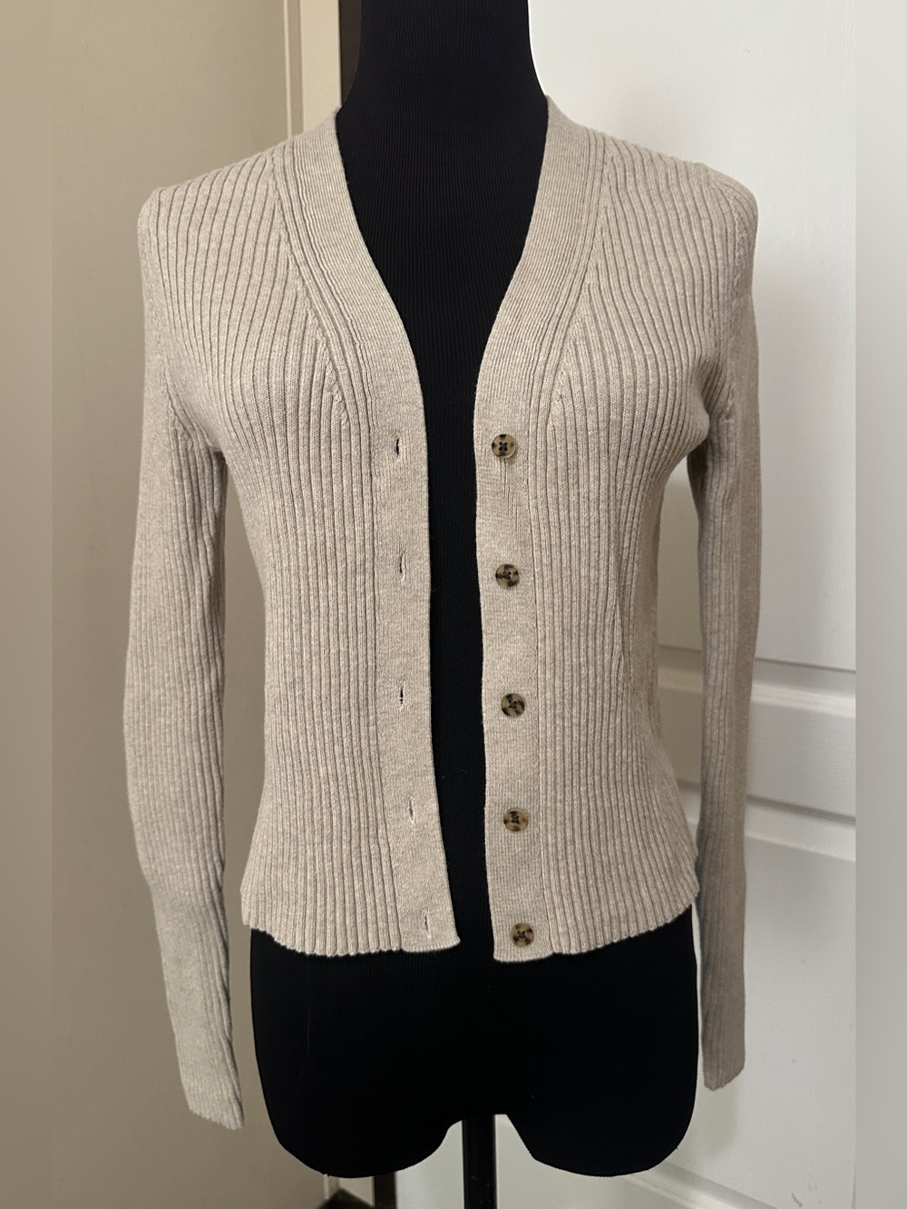 GAP Cream Ribbed Cardigan